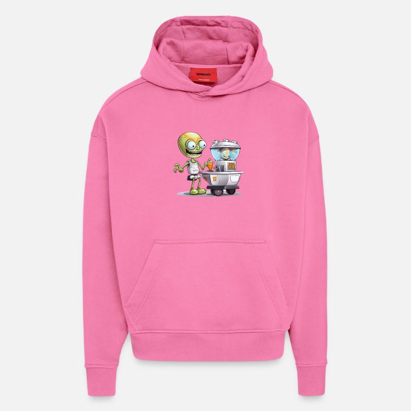 Barman extraterrestre au Space Bar - Sweat à capuche bio épais oversize fabriqué en UE - AURA PINK