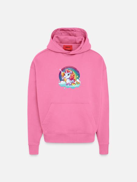 Regenbogen‑Unicorn Feierglanz - Hoodie- made by SPREAD - AURA PINK