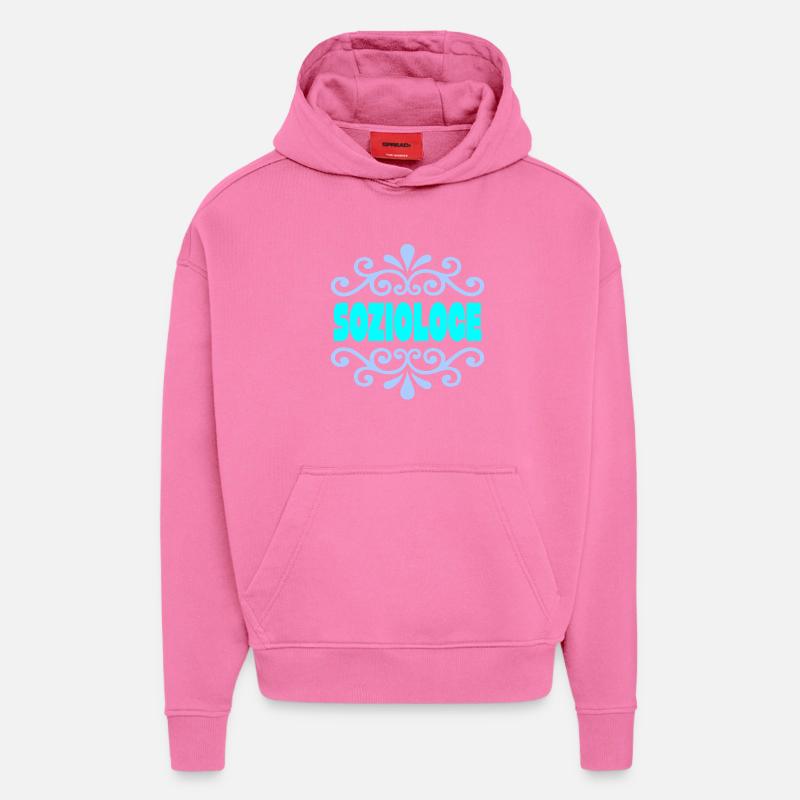 Sociologue des sciences sociales - Sweat à capuche bio épais oversize fabriqué en UE - AURA PINK