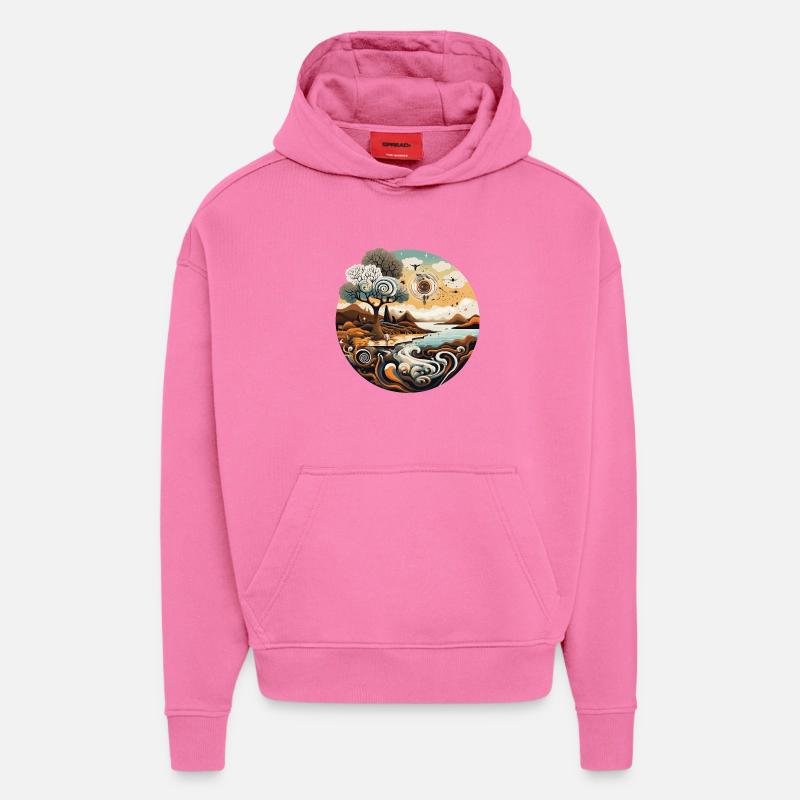 Kreislandschaft Spirale Küstenfarben - Hoodie- made by SPREAD  - AURA PINK
