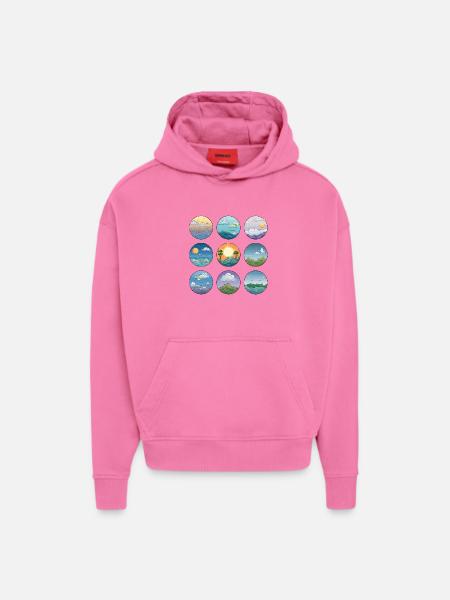 Circular Landscapes Sunrises - Hoodie- made by SPREAD - AURA PINK