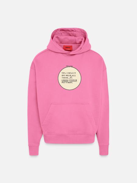 Cross Stitch Pattern Obsession - Hoodie- made by SPREAD - AURA PINK