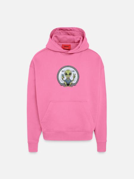 Alien Selfie With Fighter Jets - Hoodie- made by SPREAD - AURA PINK
