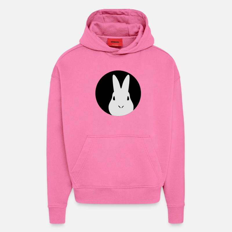 Kaninchen | Hase | Rabbit - Sweat à capuche bio épais oversize fabriqué en UE - AURA PINK