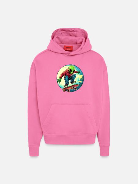 Skater Alien / Skateboarder - Hoodie- made by SPREAD - AURA PINK
