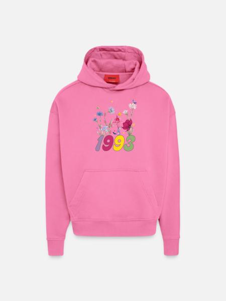 Year of birth 1993 wildflowers - Hoodie- made by SPREAD  - AURA PINK