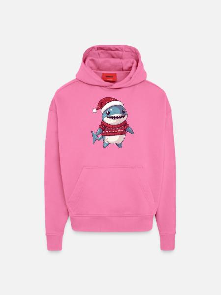 Shark Christmas Comic - Hoodie- made by SPREAD  - AURA PINK