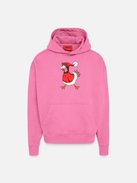 Christmas chicken - Hoodie- made by SPREAD  - AURA PINK