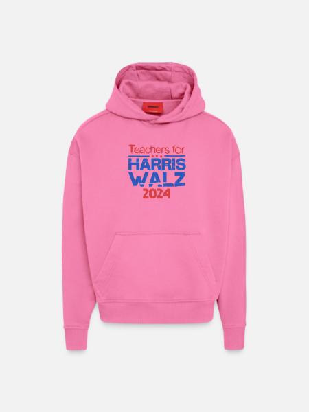Enseignant pour Harris Walz 2024 - Sweat à capuche bio épais oversize fabriqué en UE - AURA PINK