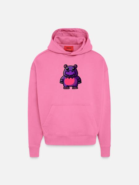 Nilpferd Halloween Tier - Hoodie- made by SPREAD - AURA PINK