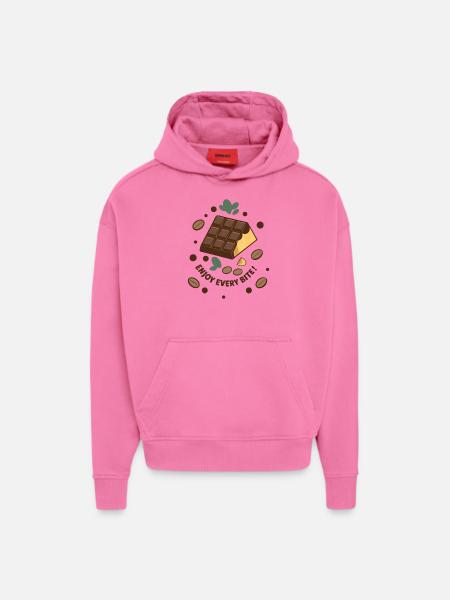 TABLETTES DE CHOCOLAT - Sweat à capuche bio épais oversize fabriqué en UE - AURA PINK