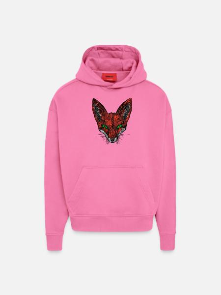 tour - Sweat à capuche bio épais oversize fabriqué en UE - AURA PINK