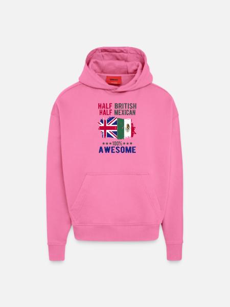 Half British Half Mexican - Hoodie- made by SPREAD - AURA PINK