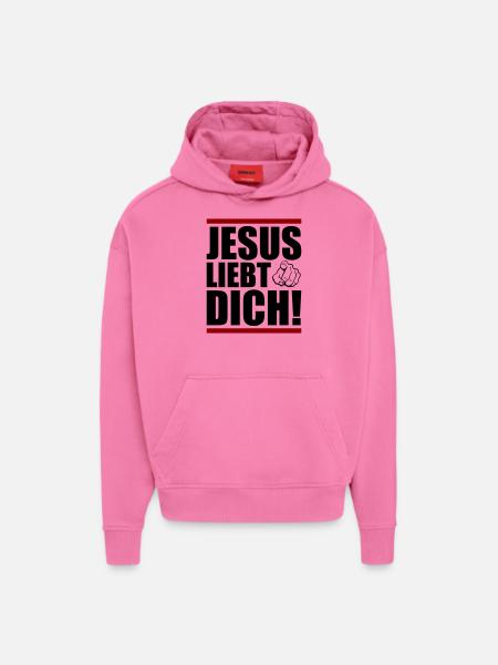 Jesus loves you - Hoodie- made by SPREAD  - AURA PINK