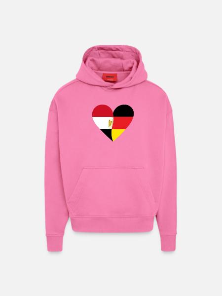 Egypt Germany Heart - Hoodie- made by SPREAD  - AURA PINK