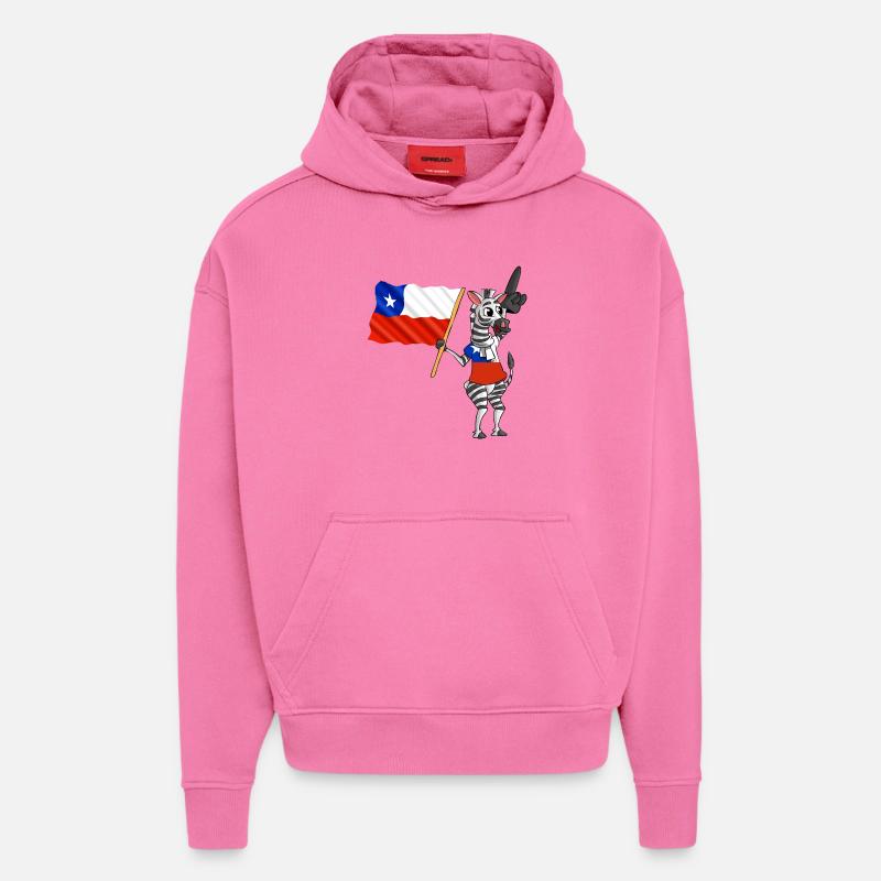 Zebra Chili - Sweat à capuche bio épais oversize fabriqué en UE - AURA PINK