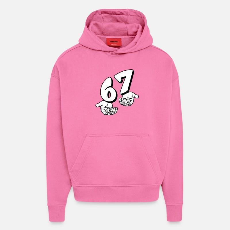 67 Six Sept - Sweat à capuche bio épais oversize fabriqué en UE - AURA PINK