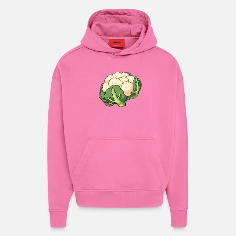 chou-fleur - Sweat à capuche bio épais oversize fabriqué en UE - AURA PINK
