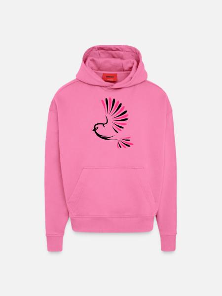 bird_2 - Sweat à capuche bio épais oversize fabriqué en UE - AURA PINK