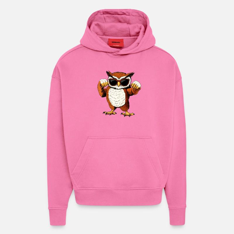 Fitness Eulen - Hoodie- made by SPREAD  - AURA PINK