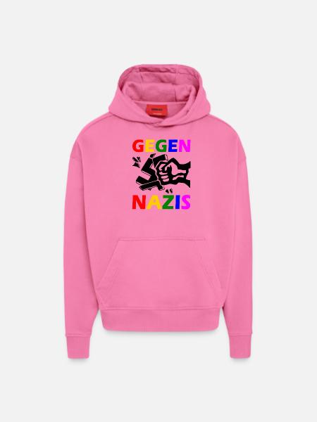Gegen nazis - Hoodie- made by SPREAD - AURA PINK
