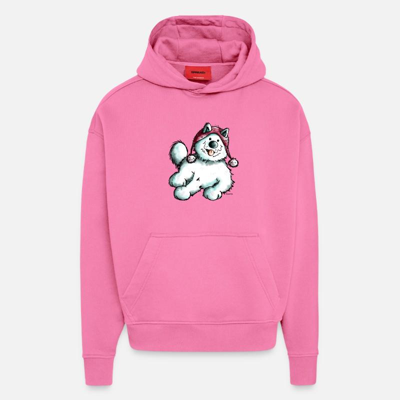 Mignon Samoyède - Sweat à capuche bio épais oversize fabriqué en UE - AURA PINK