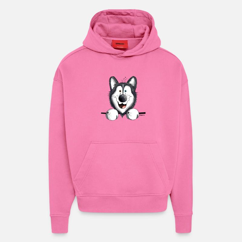 Neugieriger Husky - Hoodie- made by SPREAD  - AURA PINK