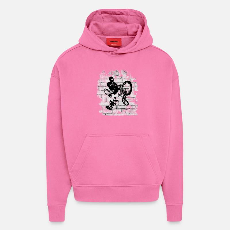 BMX - Sweat à capuche bio épais oversize fabriqué en UE - AURA PINK