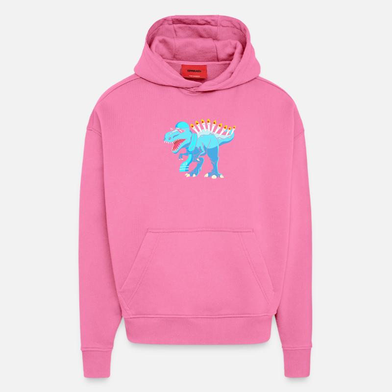 Hanoukka Hanoukka Hanoukka - Sweat à capuche bio épais oversize fabriqué en UE - AURA PINK