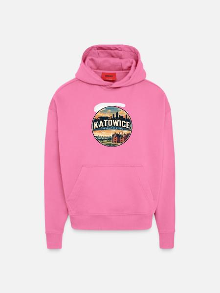 Retro Katowice Spodek Arena Badge - Hoodie- made by SPREAD  - AURA PINK