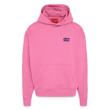 Offline heute bestickt - Hoodie- made by SPREAD  - AURA PINK - Vorne - Dylan (187cm)