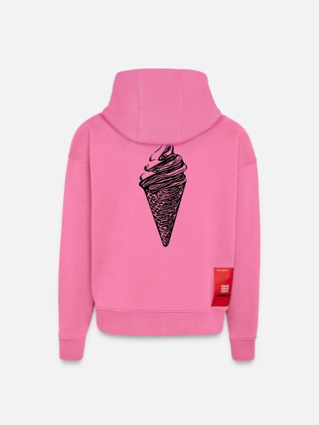 Cooles Softeis in Waffel - Hoodie- made by SPREAD - AURA PINK