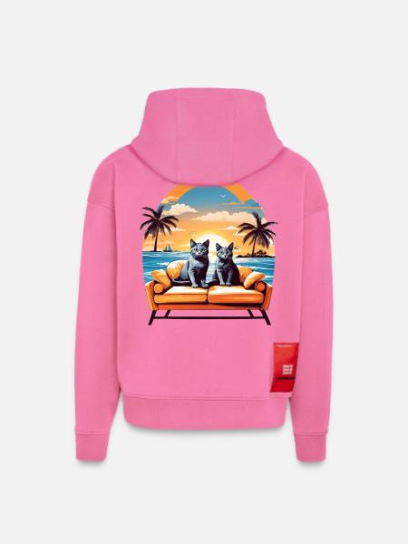 Katzen am Meer - Hoodie- made by SPREAD - AURA PINK