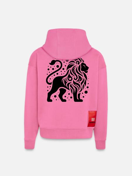 Proud lion with wild mane - Hoodie- made by SPREAD - AURA PINK