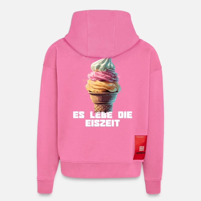 Vive l’ère glaciaire - Waffle - Sweat à capuche bio épais oversize fabriqué en UE - AURA PINK