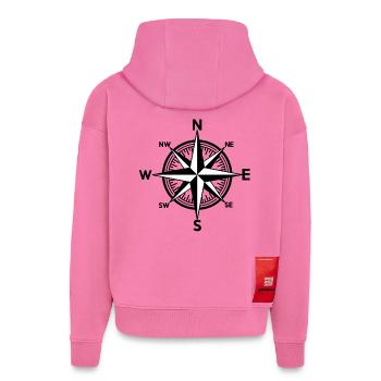 Nautic Windrose - Hoodie- made by SPREAD  - AURA PINK - Hinten - Dylan (187cm)