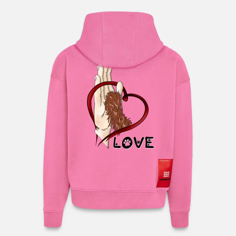 Pfotenliebe - braunes Pfötchen - Hoodie- made by SPREAD - AURA PINK