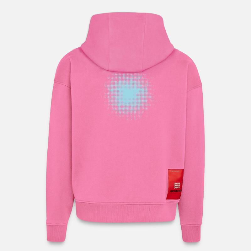 gepunkteter runder Hintergrund hellblau - Hoodie- made by SPREAD  - AURA PINK