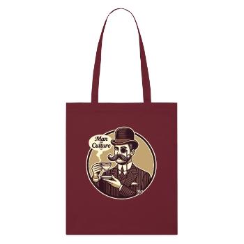 Man of culture in English gentleman style - Stanley/Stella Organic Tote Bag - burgundy - Front