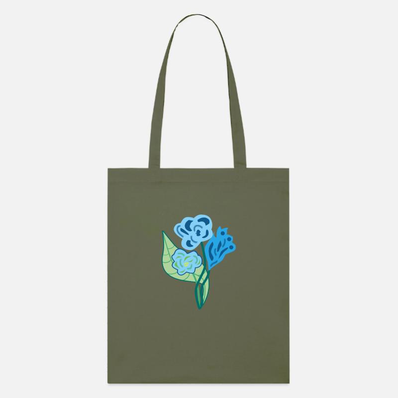 Blaue Blume der Romantik, Abstraktion - Stanley/Stella Bio-Stoffbeutel - Khaki