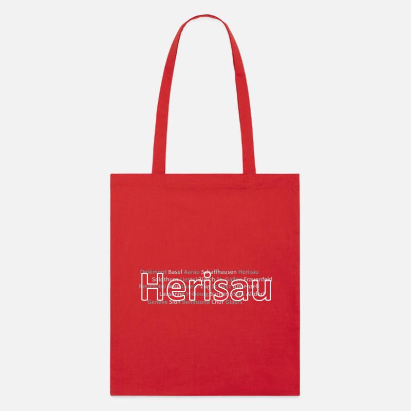 Schweizer Städte Herisau - Stanley/Stella Bio-Stoffbeutel - Rot
