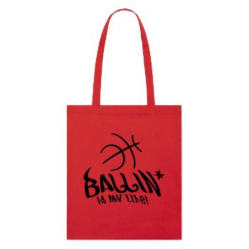 ballin_is_my_life_f1 - Tote bag bio Stanley/Stella - rouge - Devant