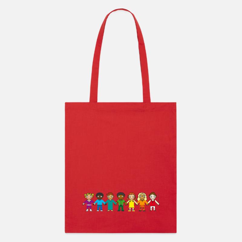 Kindertasse REGENBOGEN Schulanfang Kindergarten - Stanley/Stella Bio-Stoffbeutel - Rot