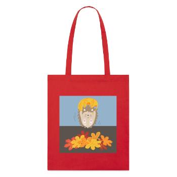 Tender hedgehog with leaf - Stanley/Stella Organic Tote Bag - red - Front