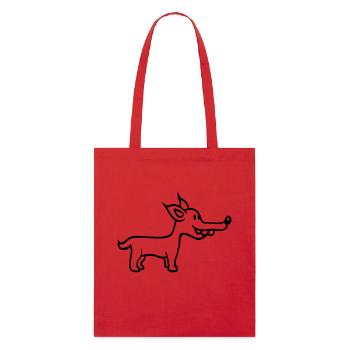 chien se tient mignon petit chiot heureux animal de compagnie - Tote bag bio Stanley/Stella - rouge - Devant