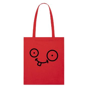 Funny Comic Face - Stanley/Stella Organic Tote Bag - red - Front
