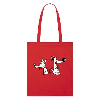 2 chiens gros nez excité mouvement - Tote bag bio Stanley/Stella - rouge - Devant