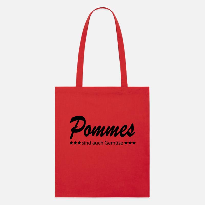 Pommes sind auch Gemüse - Stanley/Stella Bio-Stoffbeutel - Rot