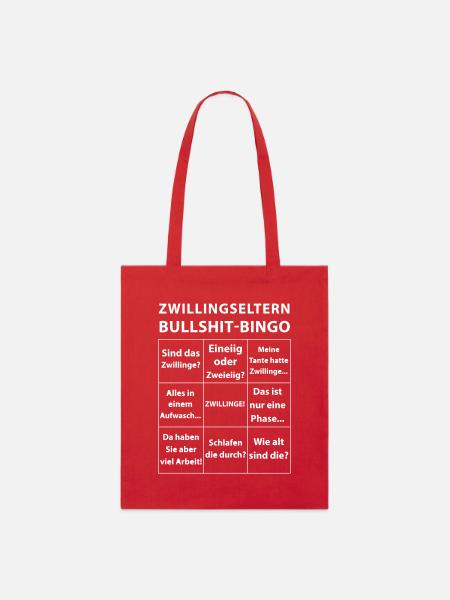 Zwillingseltern Bullshit-Bingo - Stanley/Stella Bio-Stoffbeutel - Rot