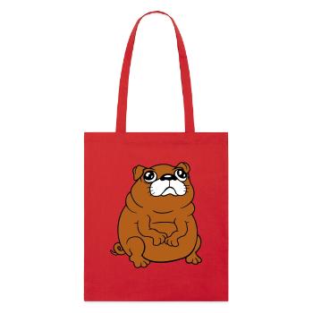 Pug dog sits small begging dick looks sad - Stanley/Stella Organic Tote Bag - red - Front